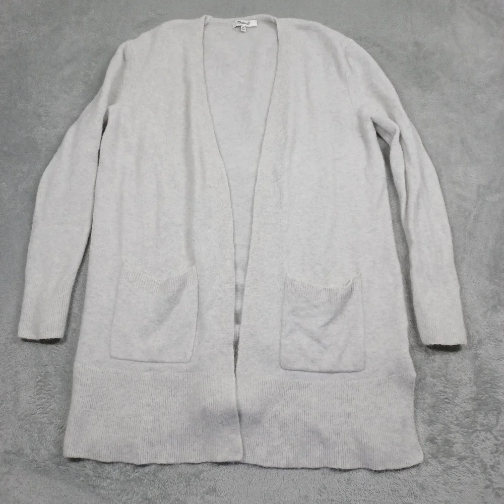 Madewell Cardigan Womens XS Gray Pockets Open‎ Preppy Sweater Casual